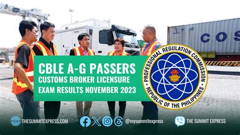 customs broker result 2023|CBLE RESULTS: November 2023 Customs Broker board exam .